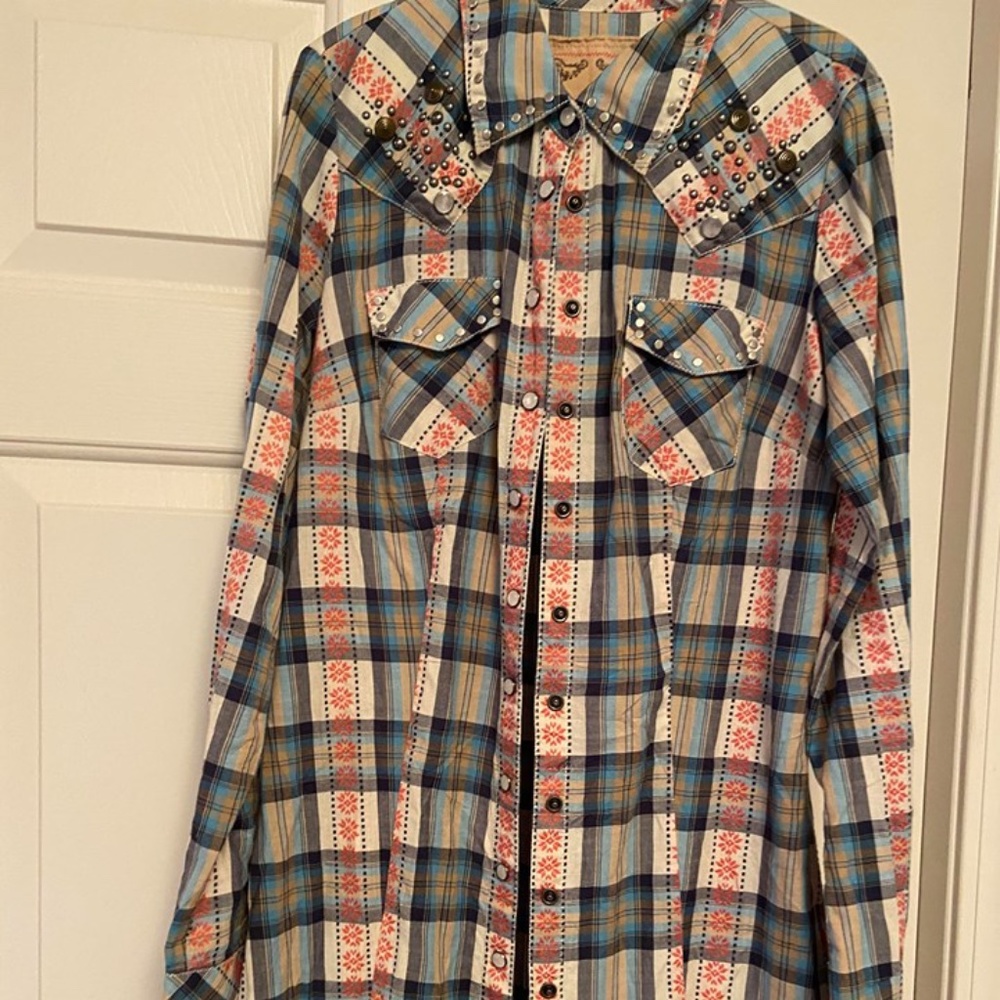 Guess Flannel Button Down Short Dress